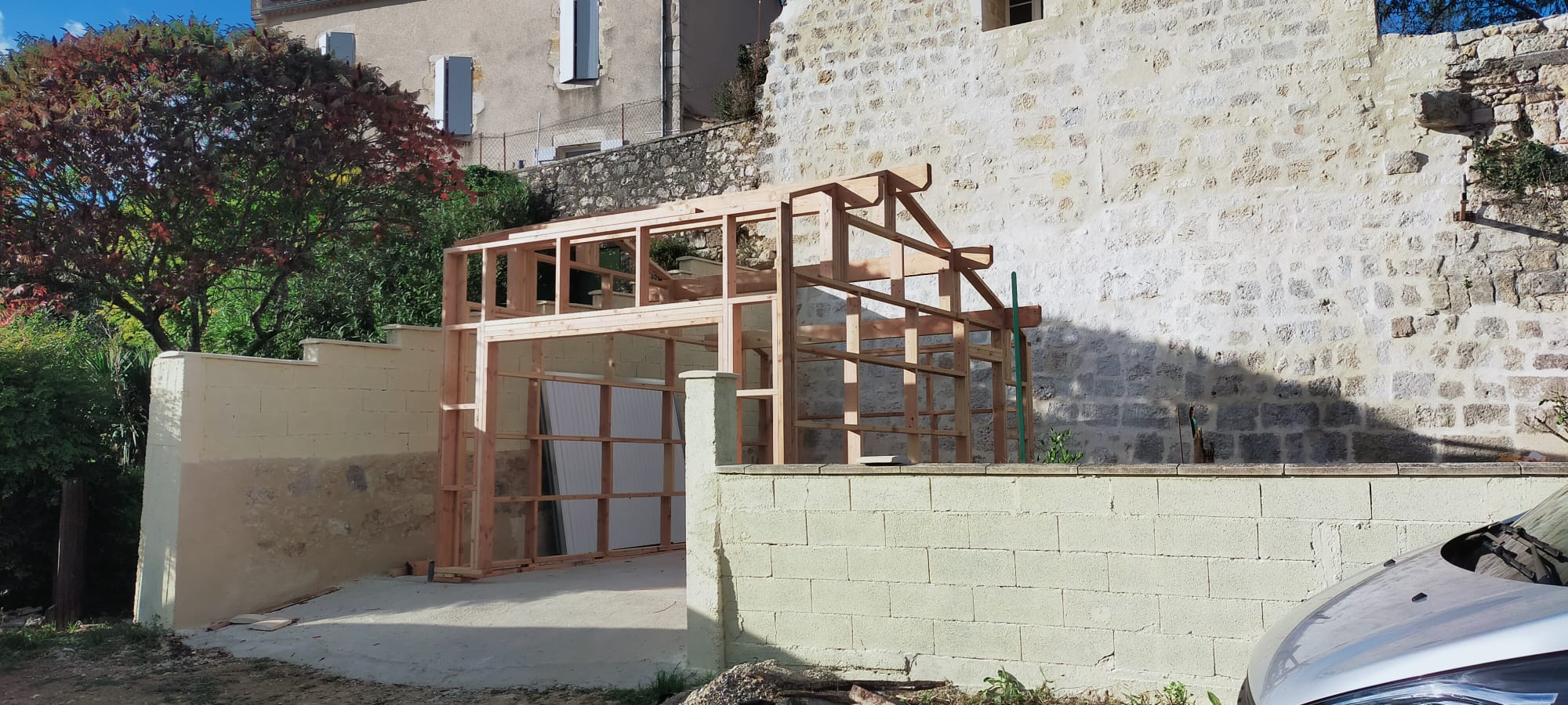 Bardage du garage bois